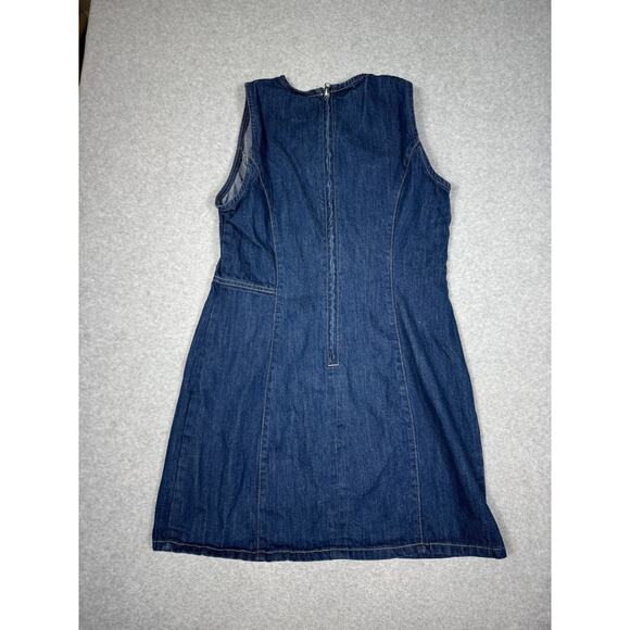 Zara Womens Size XL Denim Sleeveless Mini Dress - Picture 2 of 8